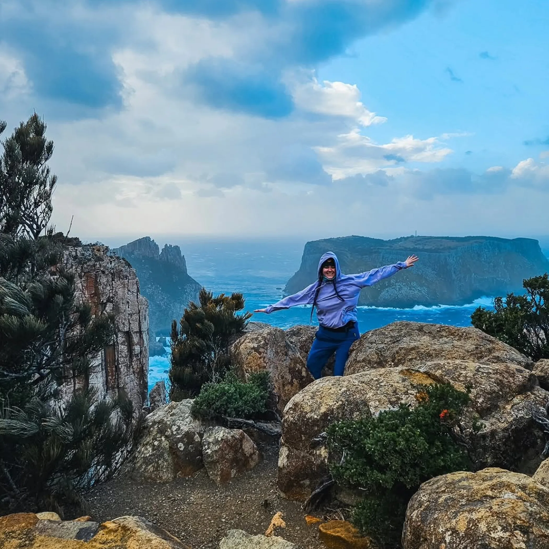 hiker on clear australian trail