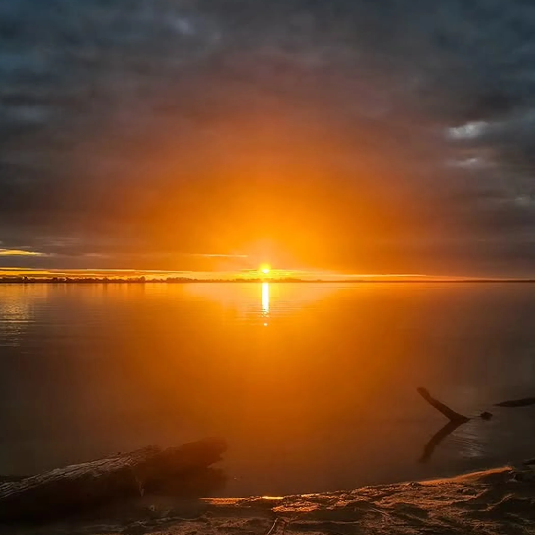 sunset with orange and purple sky