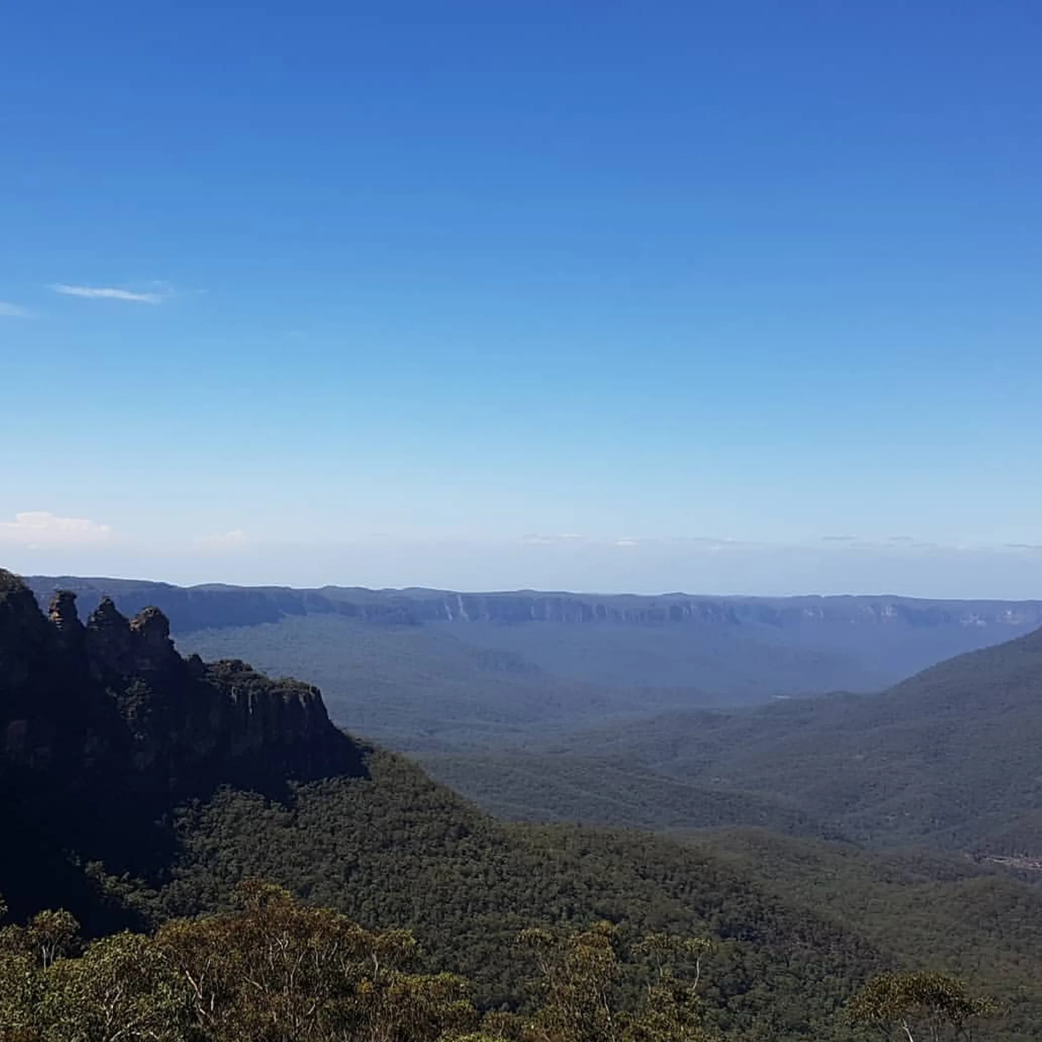 blue mountains hiking trails view