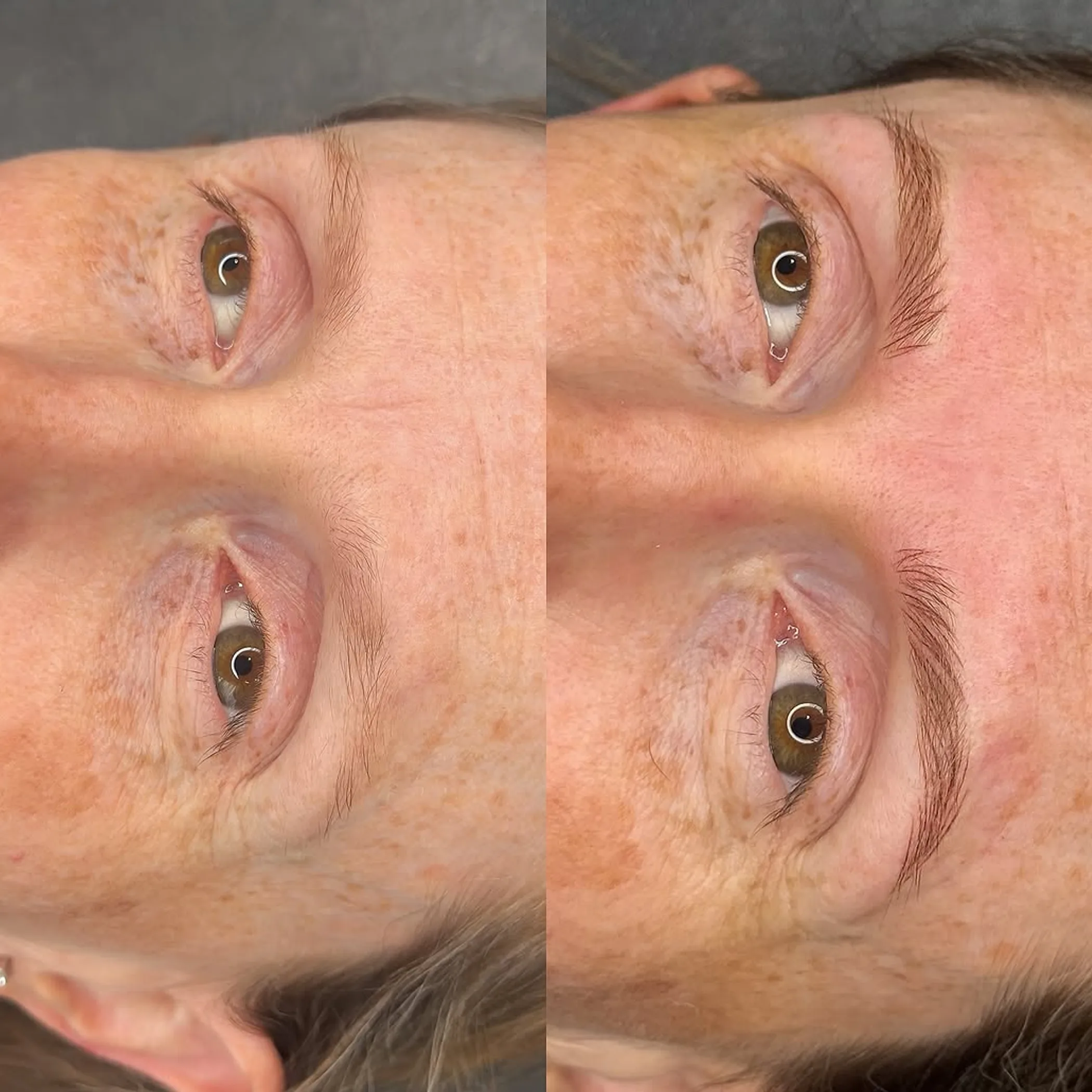 close-up of cosmetic tattooed skin